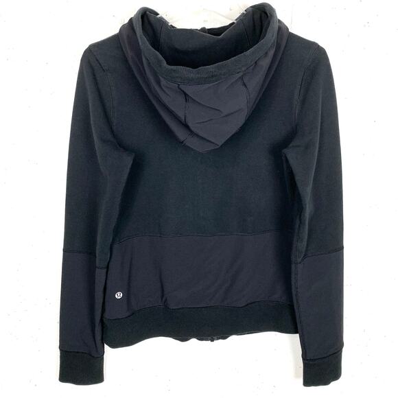 Lululemon Voyage Hoodie Stretch French Terry Yoga Boardshort Fabric Black 8 - Picture 4 of 11